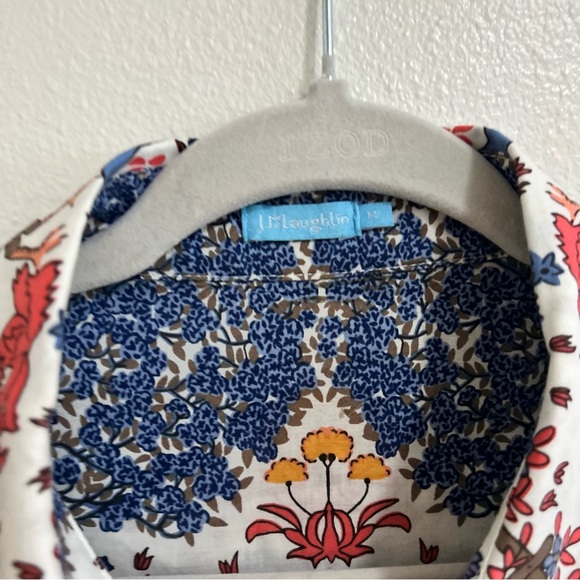 J McLuaghlin Lois Blouse bird floral print button down shirt - Picture 7 of 7